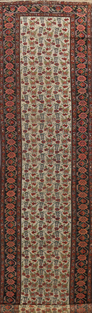 Pre-1900 Antique Vegetable Dye Malayer Persian Runner Rug 3x16