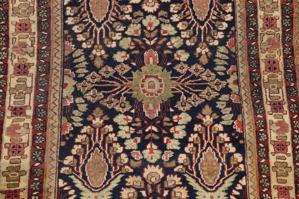 Antique Vegetable Dye Mahal Sarouk Persian Area Rug 4x7