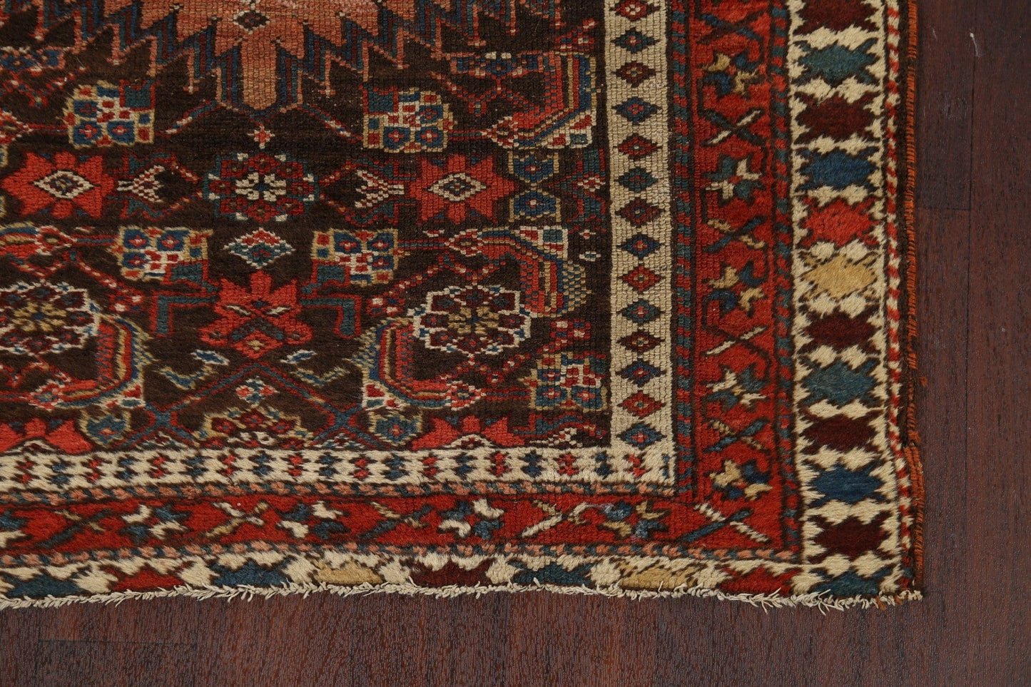 Pre-1900 Antique Vegetable Dye Malayer Persian Runner Rug 4x10