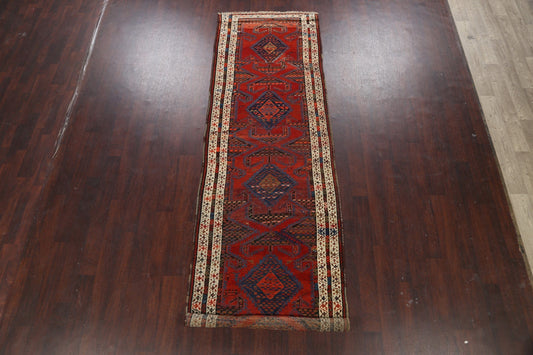 Geometric Heriz Bakhshayesh Persian Runner Rug 4x13