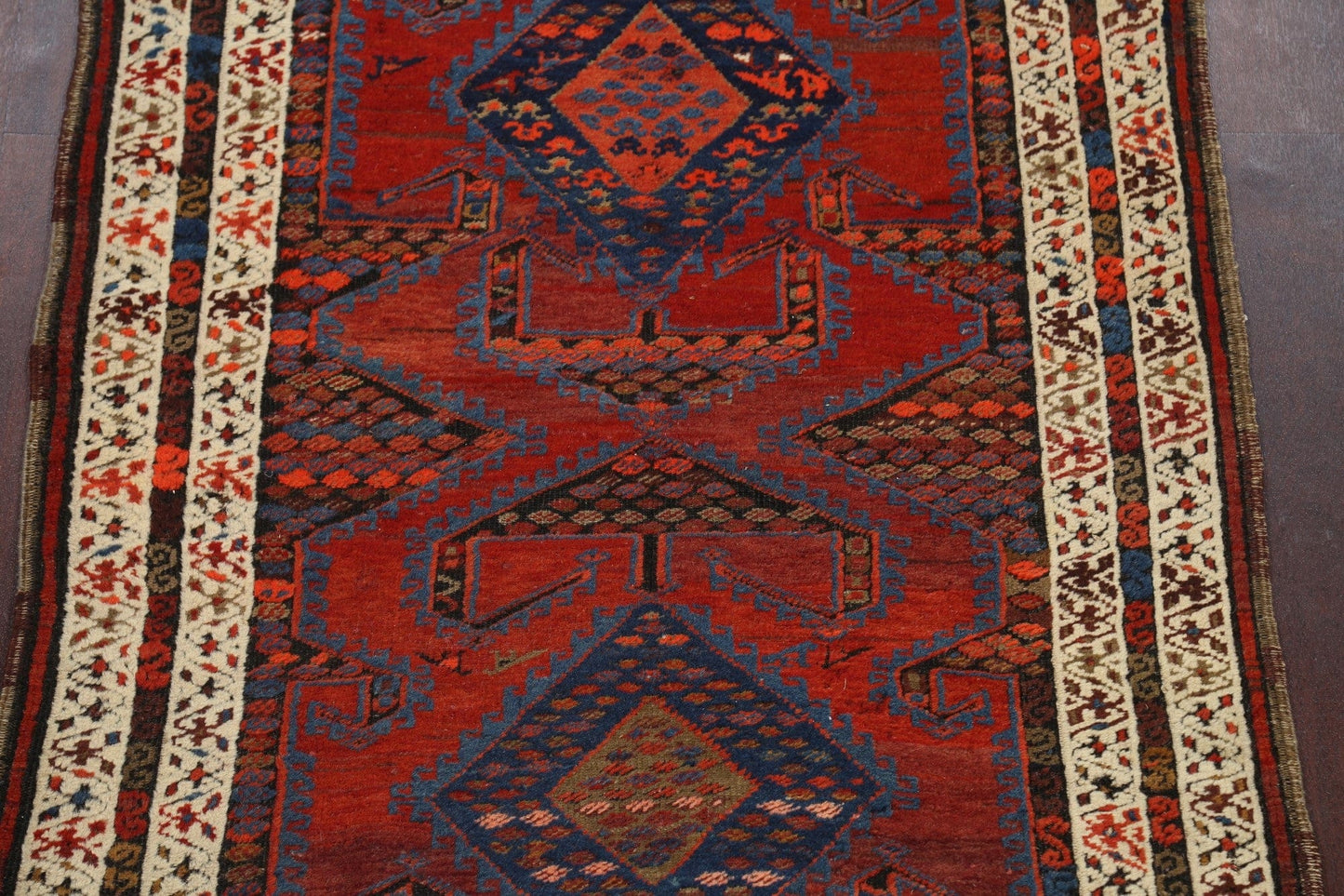 Geometric Heriz Bakhshayesh Persian Runner Rug 4x13