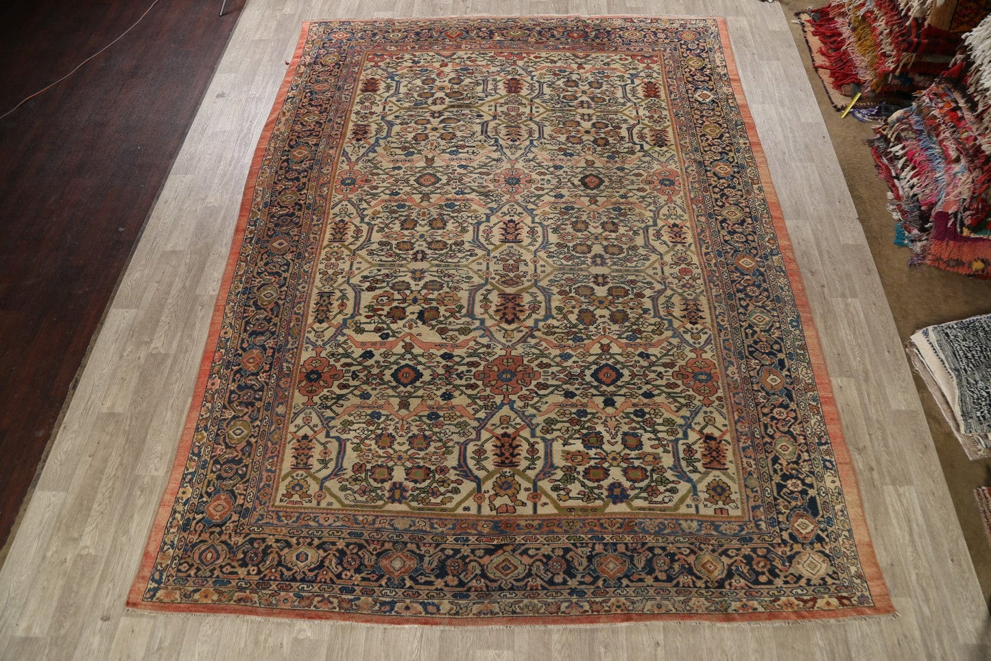 Pre-1900 Antique Vegetable Dye Sultanabad Persian Area Rug 10x13