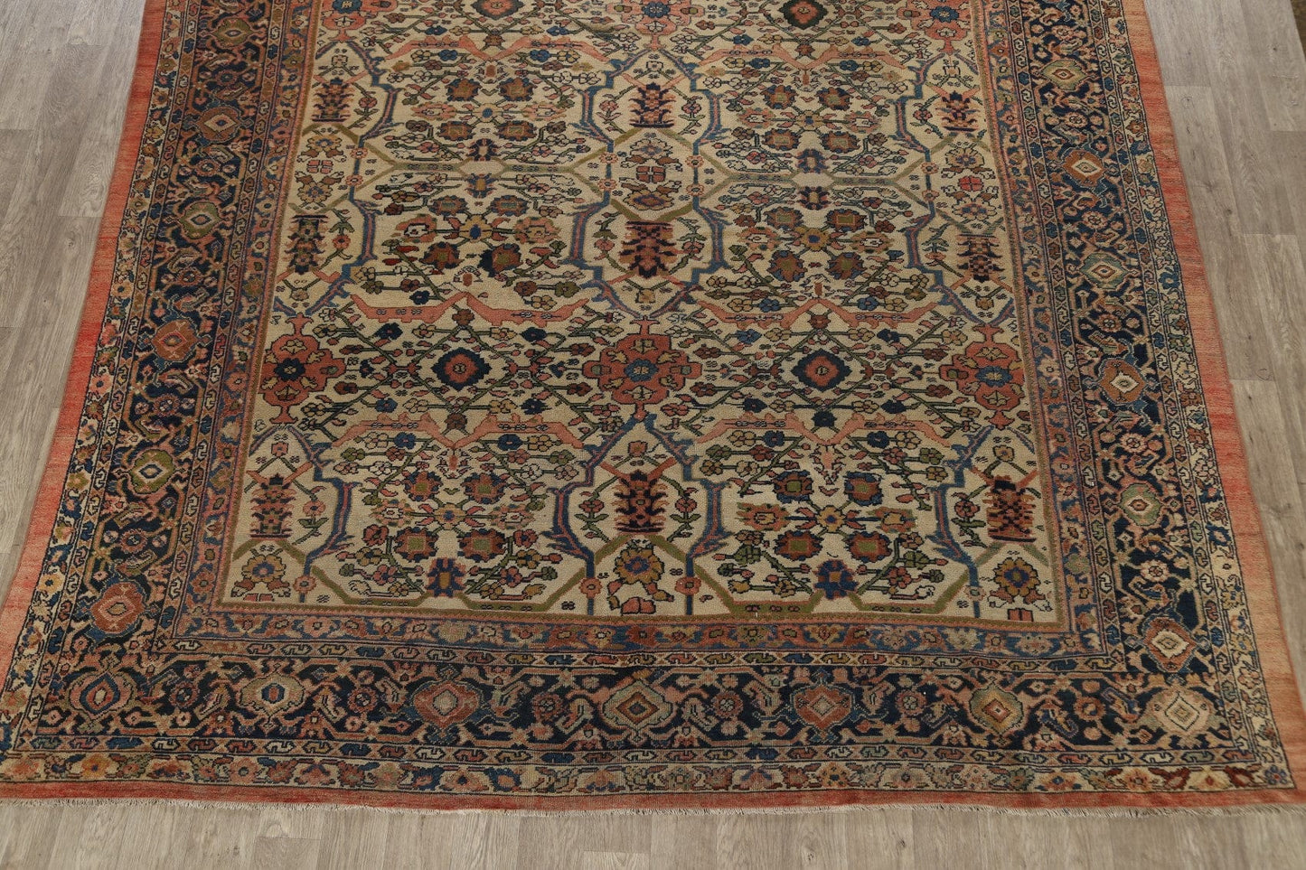 Pre-1900 Antique Vegetable Dye Sultanabad Persian Area Rug 10x13