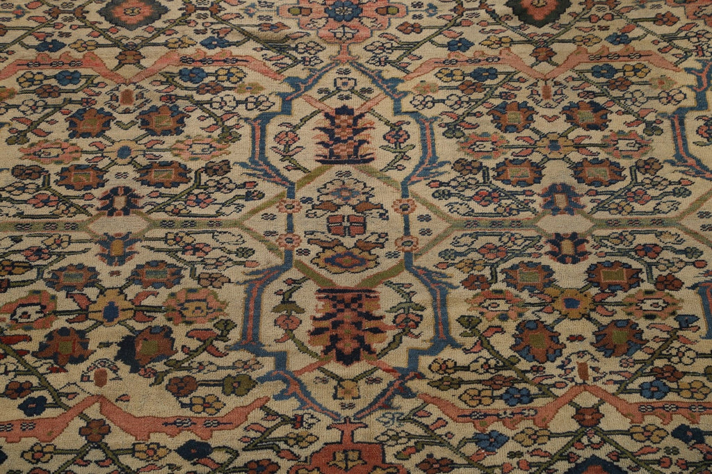 Pre-1900 Antique Vegetable Dye Sultanabad Persian Area Rug 10x13