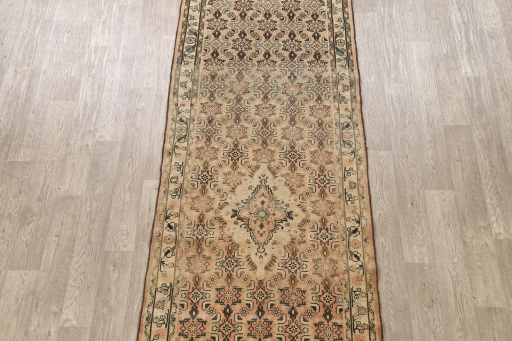 Geometric Hamedan Persian Runner Rug 4x13