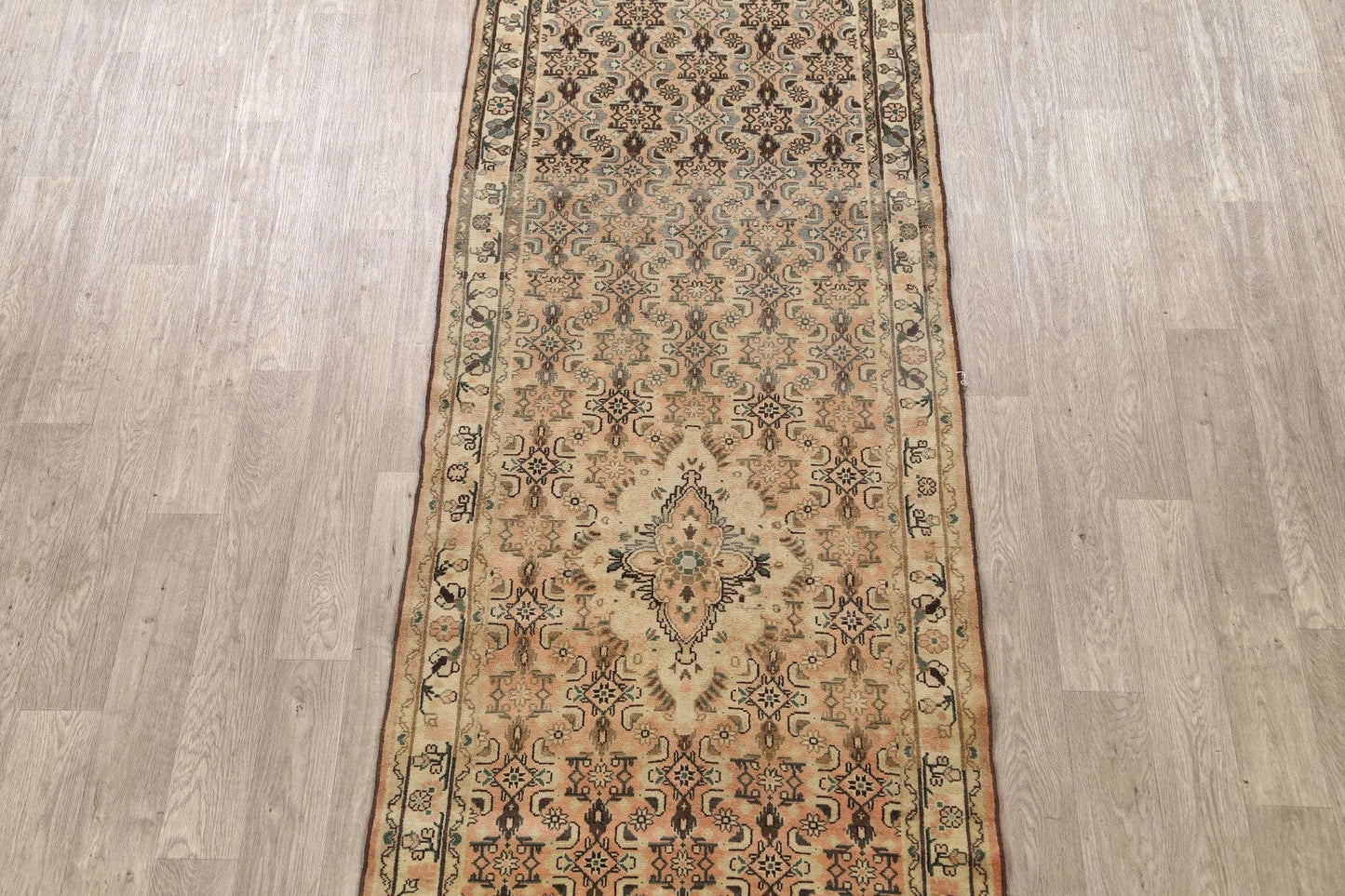 Geometric Hamedan Persian Runner Rug 4x13