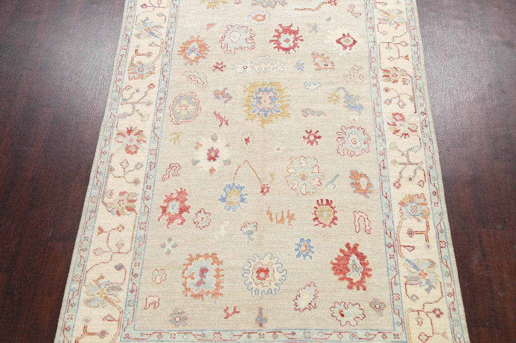 Vegetable Dye Floral Oushak Oriental Area Rug 6x9