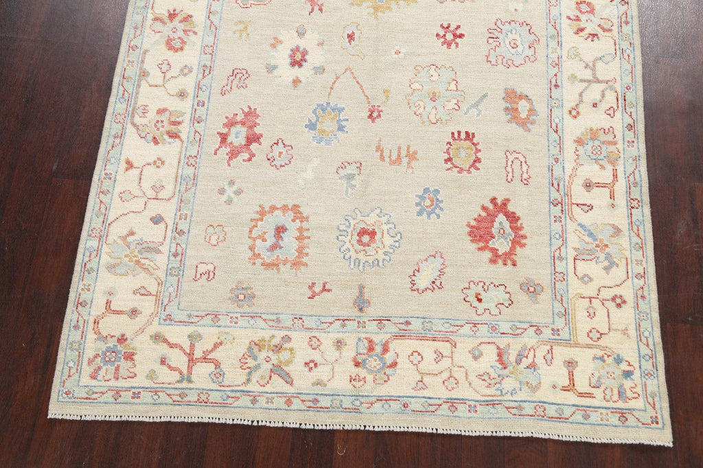 Vegetable Dye Floral Oushak Oriental Area Rug 6x9