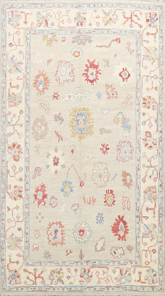 Vegetable Dye Floral Oushak Oriental Area Rug 6x9