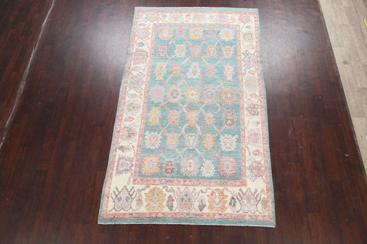 Vegetable Dye Floral Oushak Oriental Area Rug 5x9