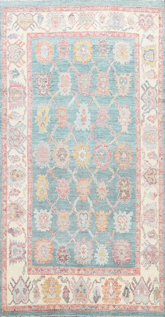 Vegetable Dye Floral Oushak Oriental Area Rug 5x9