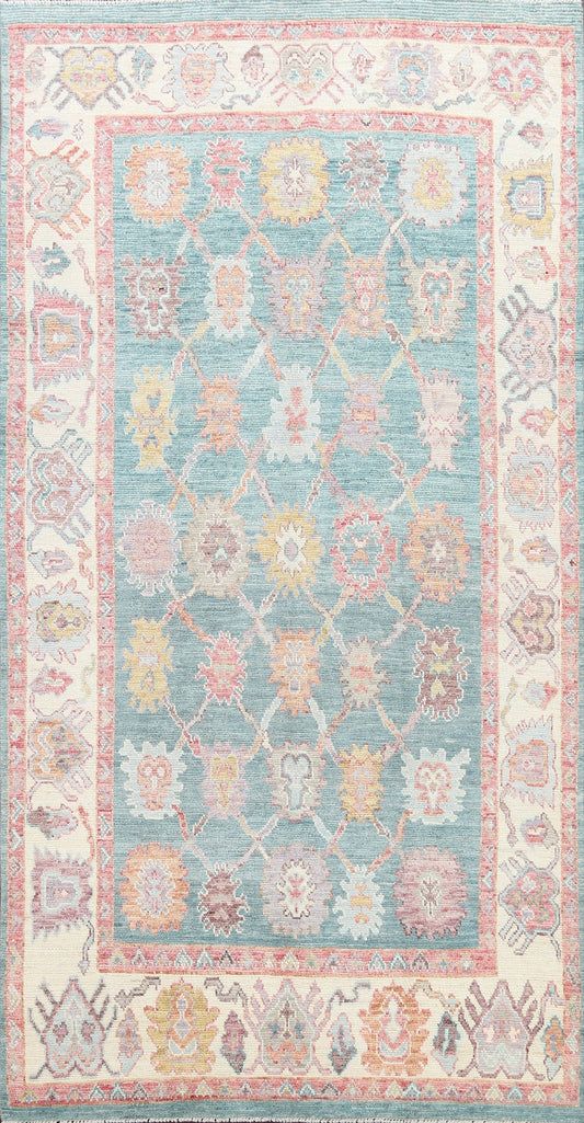 Vegetable Dye Floral Oushak Oriental Area Rug 5x9