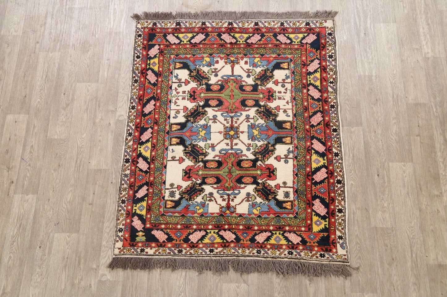 Geometric Kazak Oriental Area Rug 5x5 Square