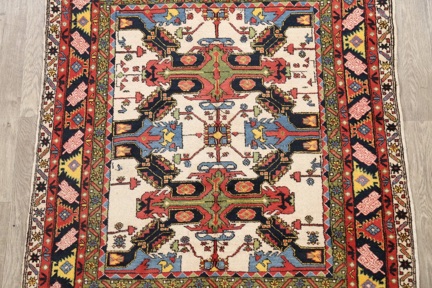 Geometric Kazak Oriental Area Rug 5x5 Square