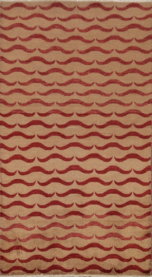 All-Over Modern Gabbeh Kashkoli Oriental Area Rug 4x6