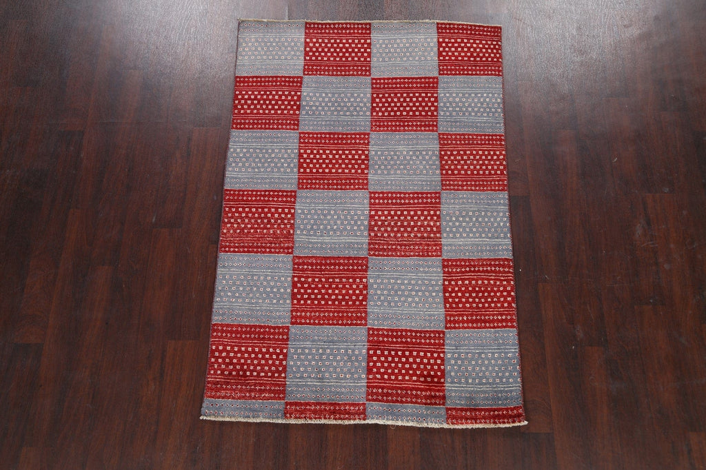 Checkered Gabbeh Kashkoli Oriental Area Rug 4x6