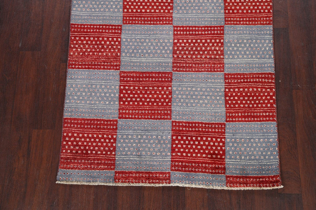 Checkered Gabbeh Kashkoli Oriental Area Rug 4x6