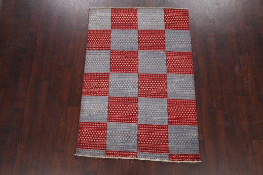 Checkered Gabbeh Kashkoli Oriental Area Rug 4x6