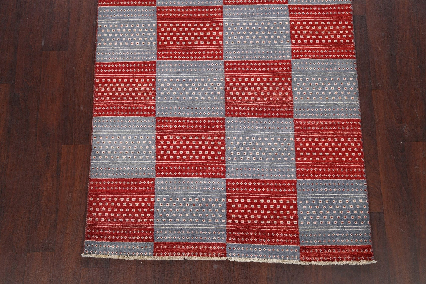 Checkered Gabbeh Kashkoli Oriental Area Rug 4x6