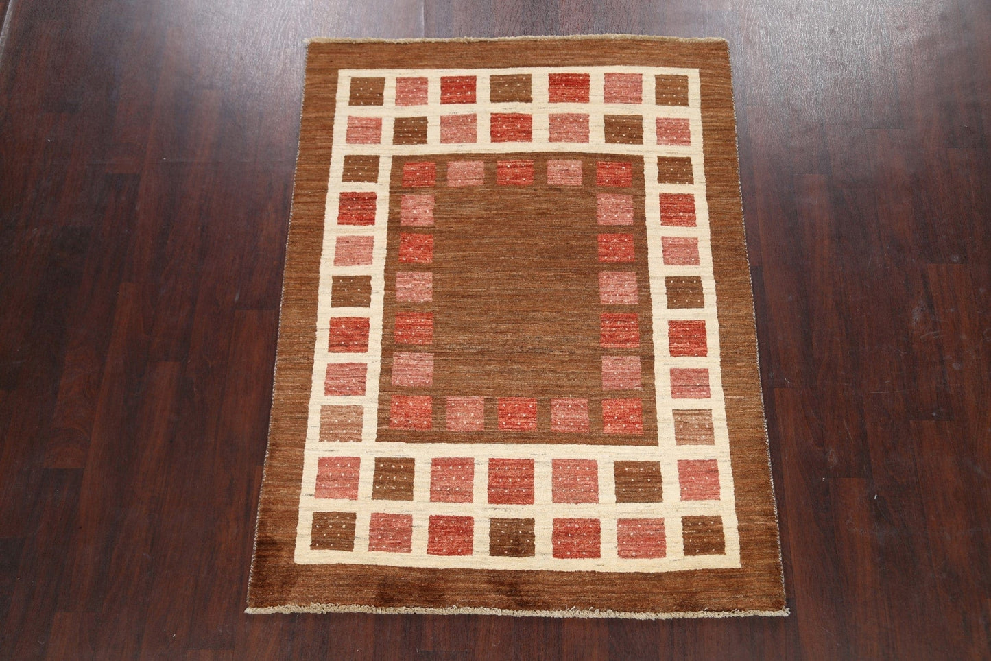 Checkered Gabbeh Kashkoli Oriental Area Rug 5x6