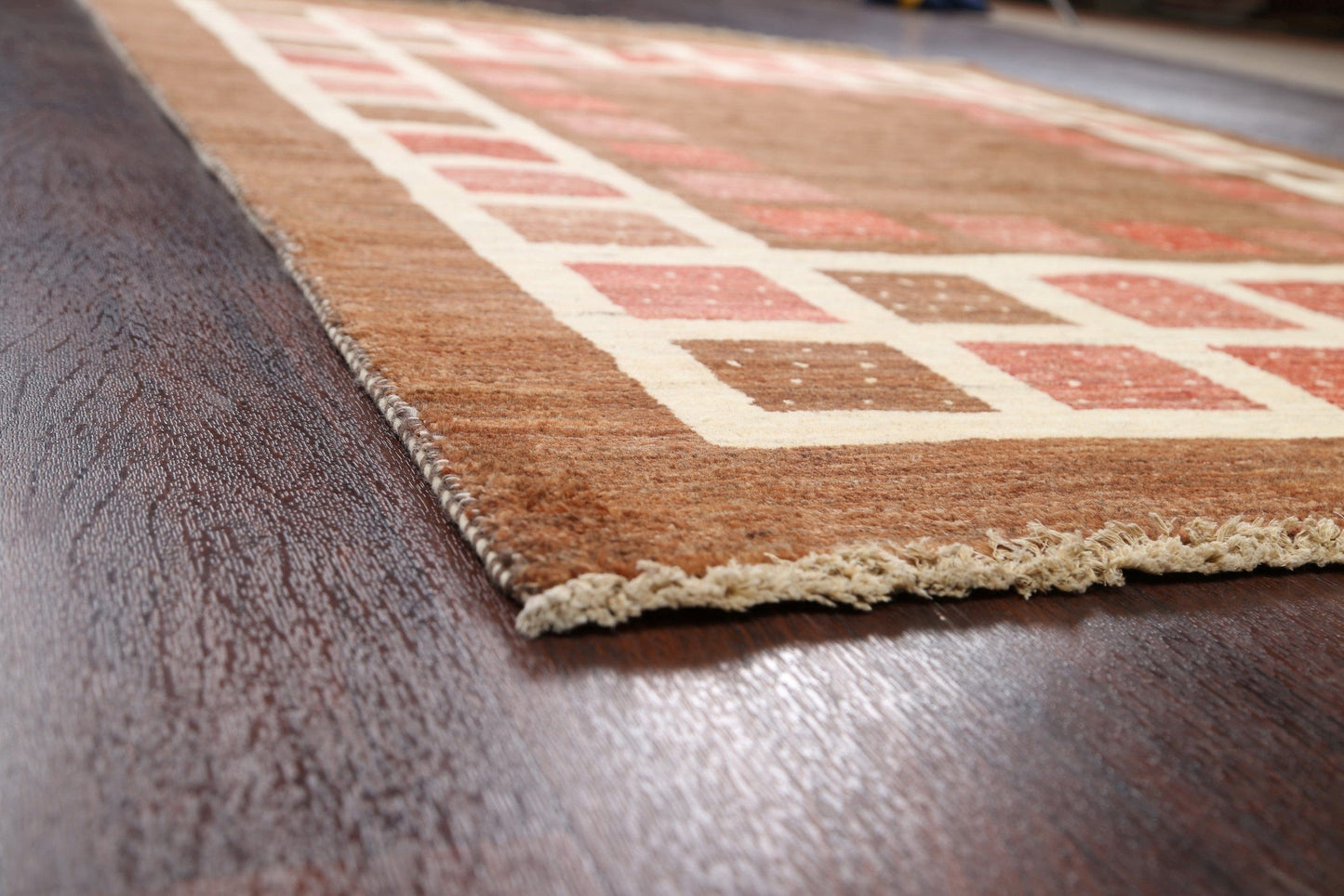 Checkered Gabbeh Kashkoli Oriental Area Rug 5x6