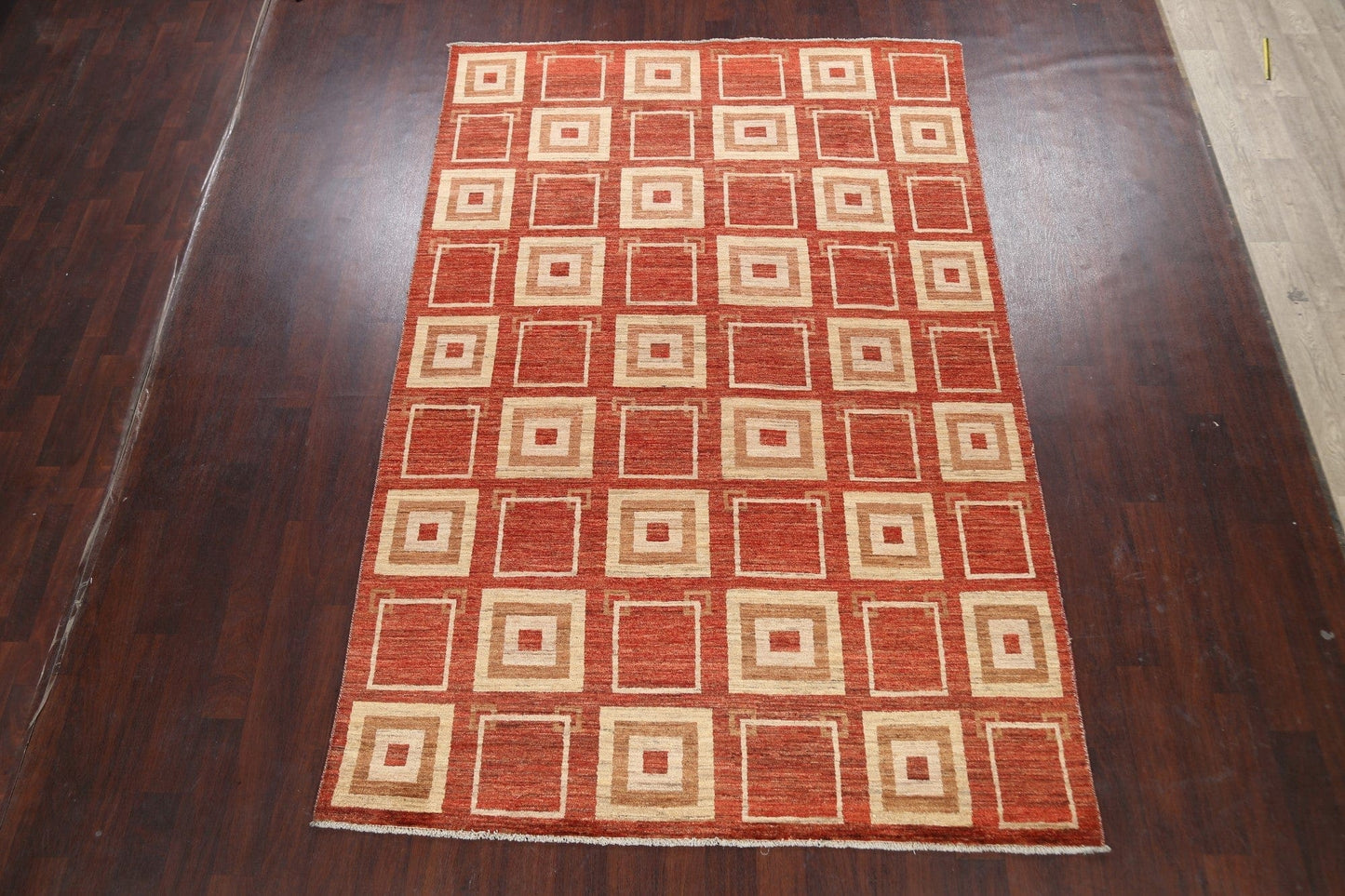 All-Over Geometric Gabbeh Kashkoli Oriental Area Rug 7x10