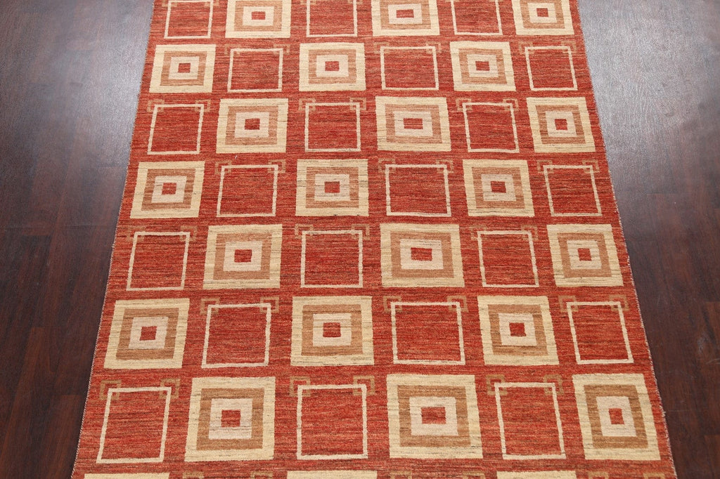 All-Over Geometric Gabbeh Kashkoli Oriental Area Rug 7x10