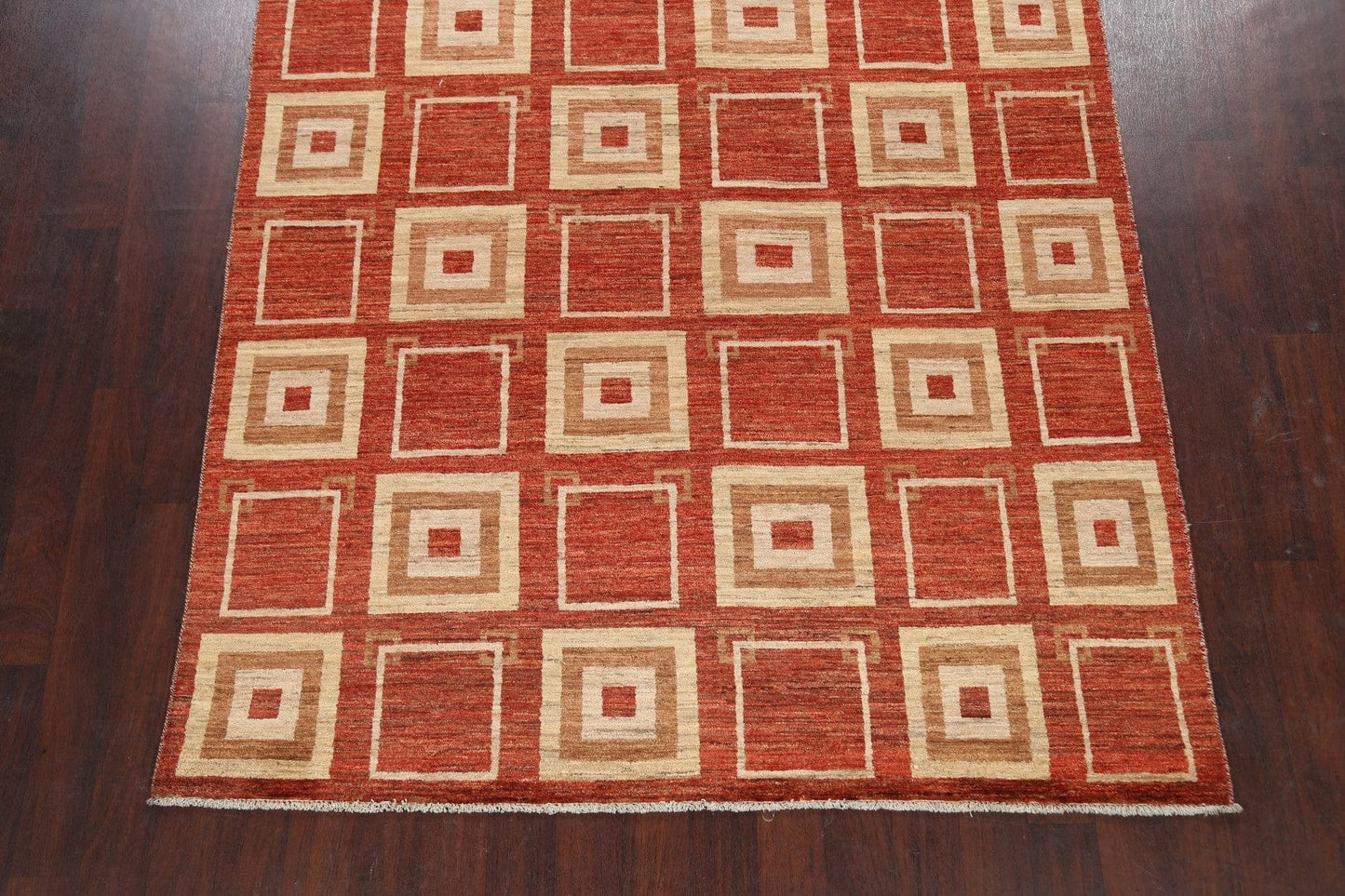 All-Over Geometric Gabbeh Kashkoli Oriental Area Rug 7x10