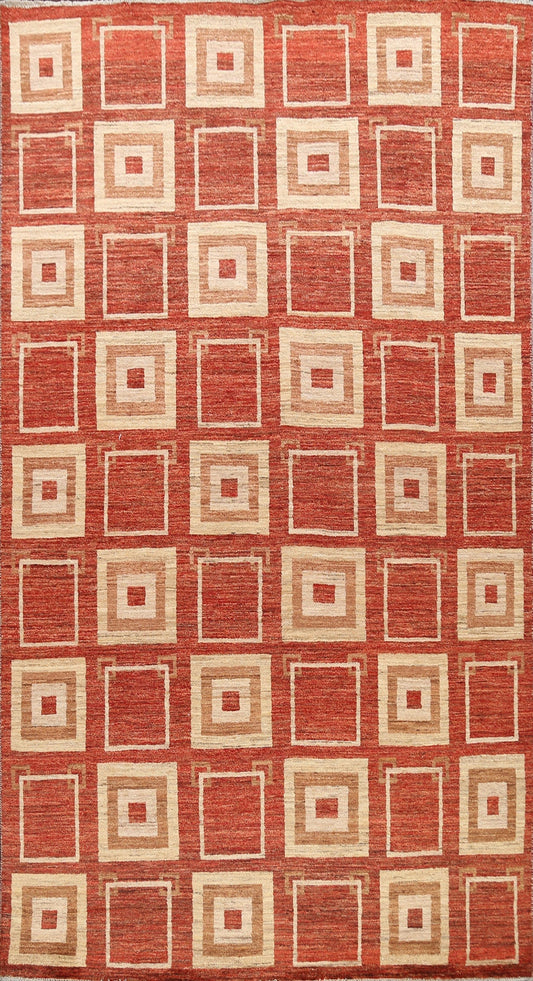 All-Over Geometric Gabbeh Kashkoli Oriental Area Rug 7x10