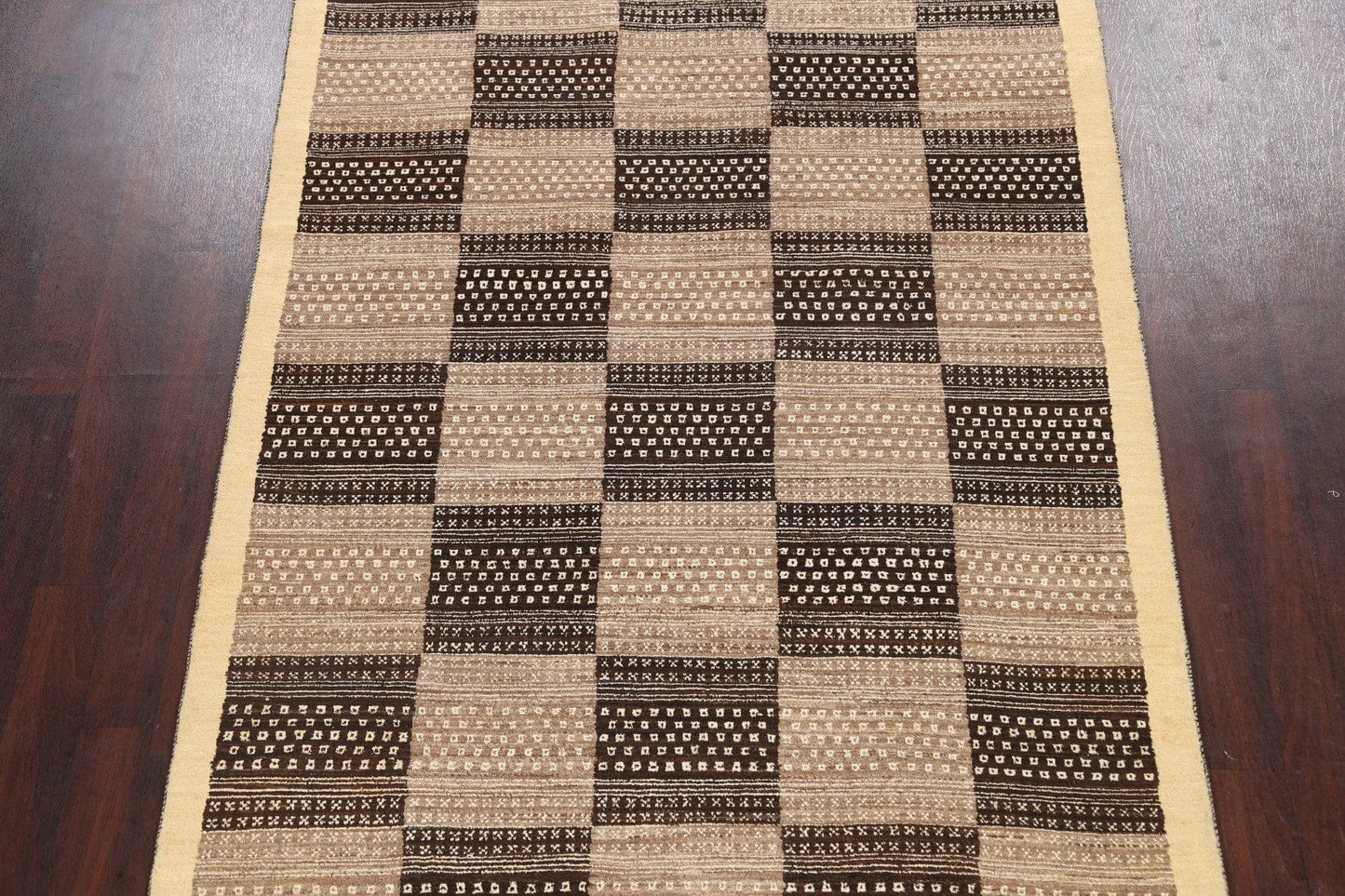 Checkered Modern Gabbeh Kashkoli Oriental Area Rug 6x8