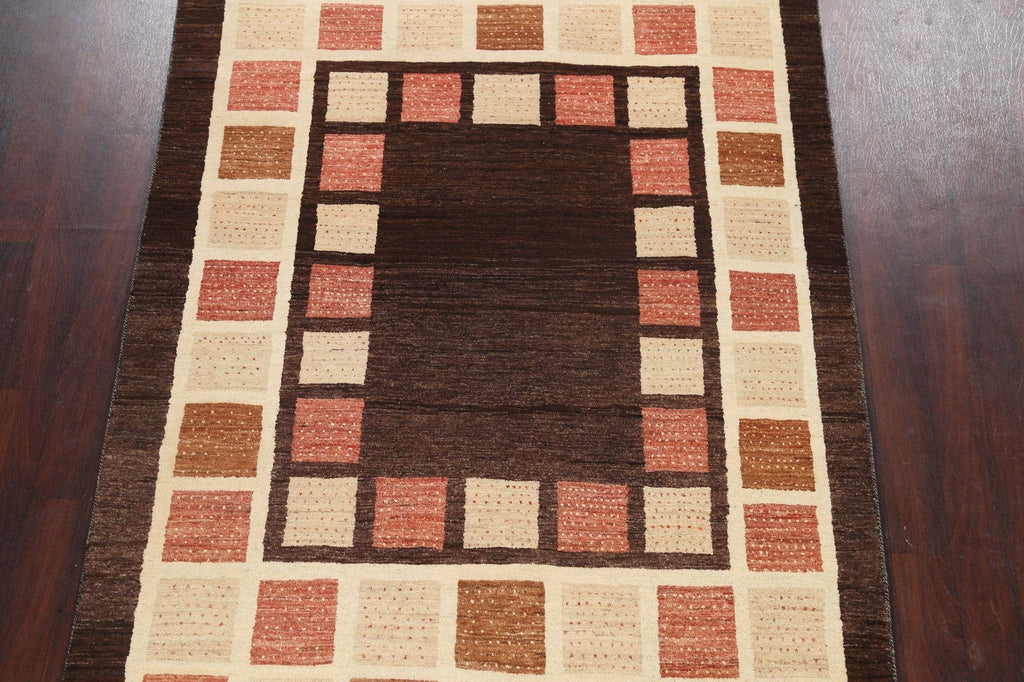 Checkered Modern Gabbeh Kashkoli Oriental Area Rug 6x8