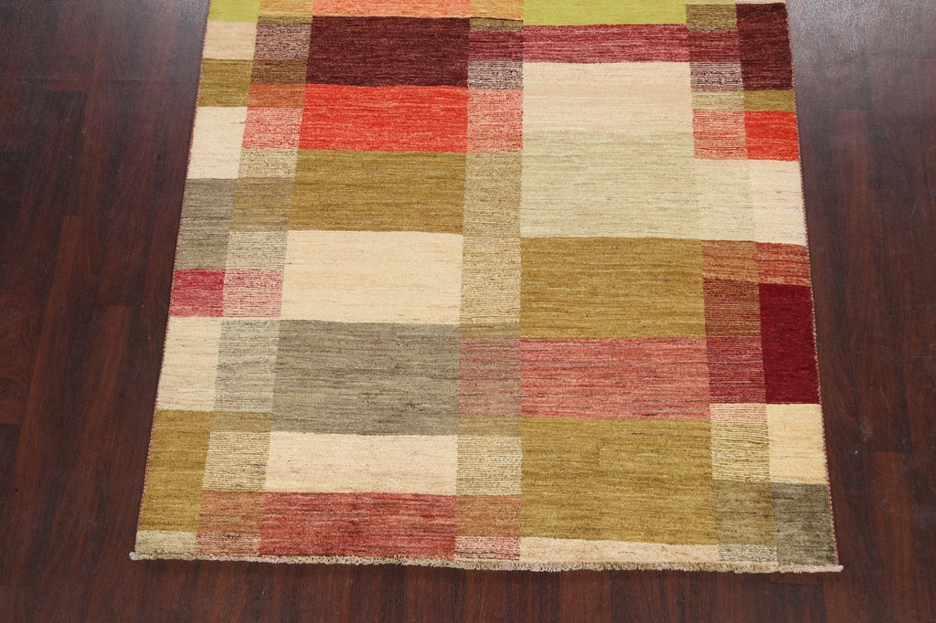 Modern Gabbeh Kashkoli Oriental Area Rug 6x8