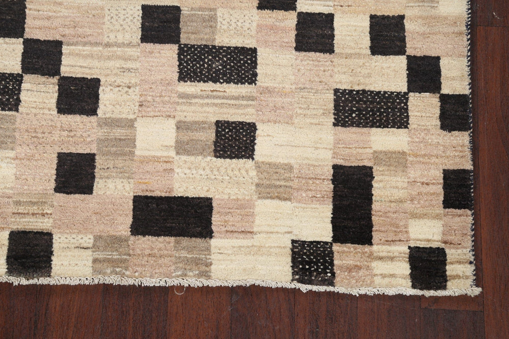 Checkered Modern Gabbeh Kashkoli Oriental Area Rug 6x9