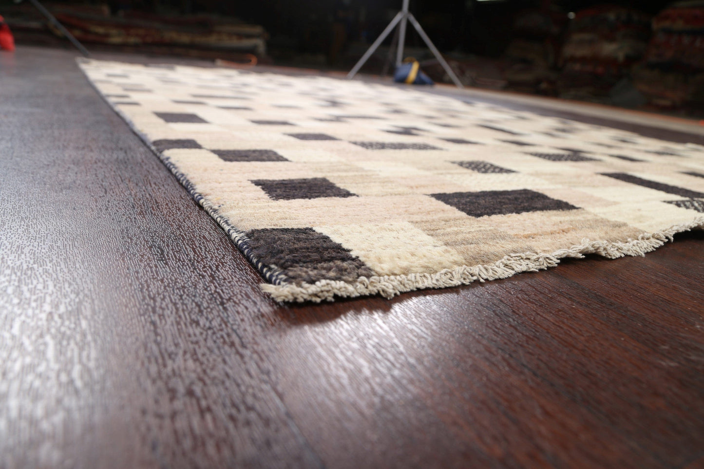 Checkered Modern Gabbeh Kashkoli Oriental Area Rug 6x9