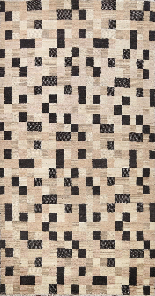 Checkered Modern Gabbeh Kashkoli Oriental Area Rug 6x9