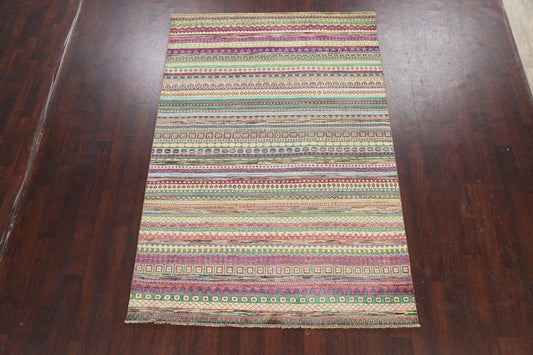 Modern Gabbeh Kashkoli Oriental Area Rug 6x8