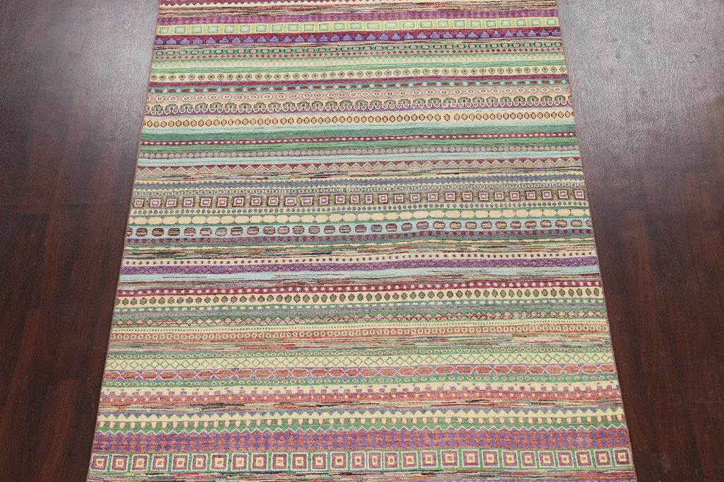 Modern Gabbeh Kashkoli Oriental Area Rug 6x8