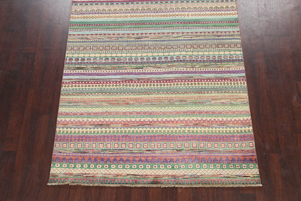 Modern Gabbeh Kashkoli Oriental Area Rug 6x8