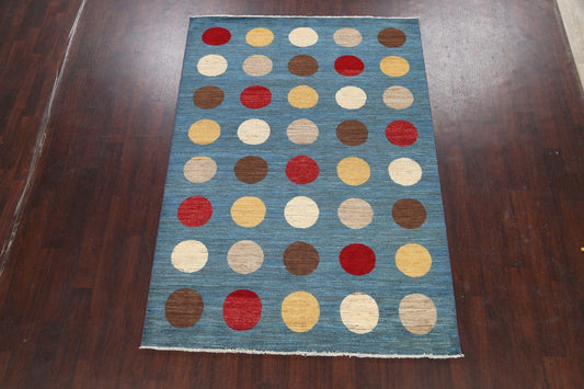 Modern Gabbeh Kashkoli Oriental Area Rug 6x8