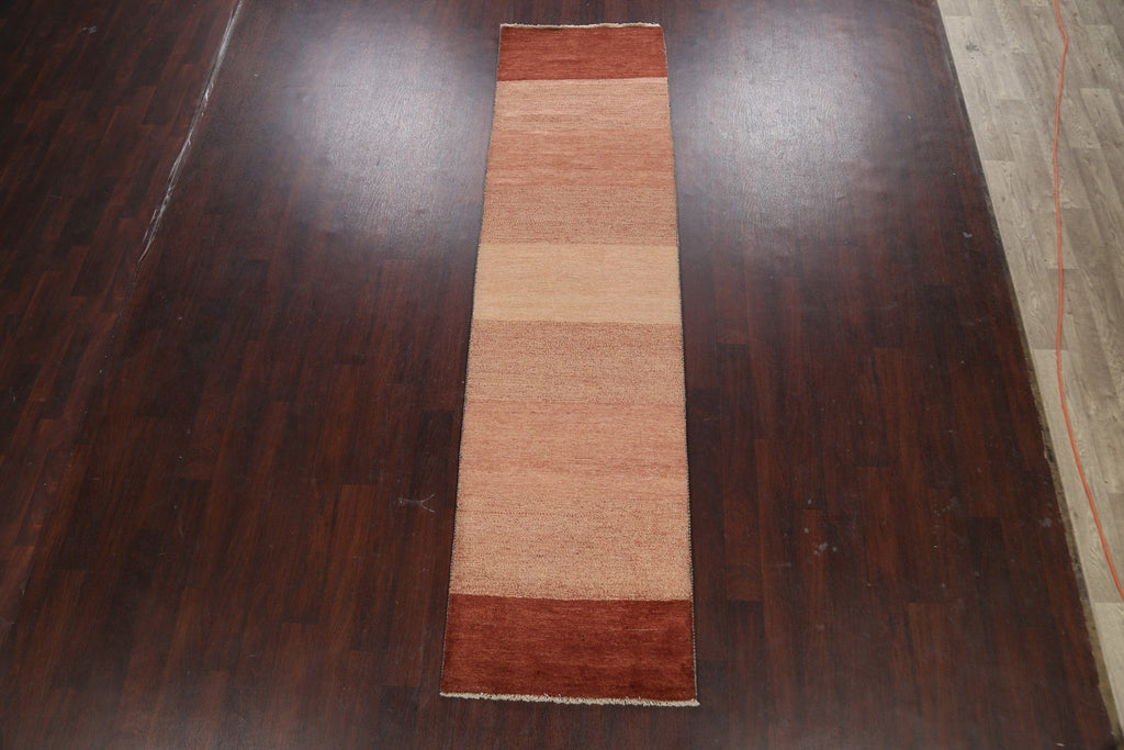 Modern Gabbeh Kashkoli Oriental Runner Rug 3x10