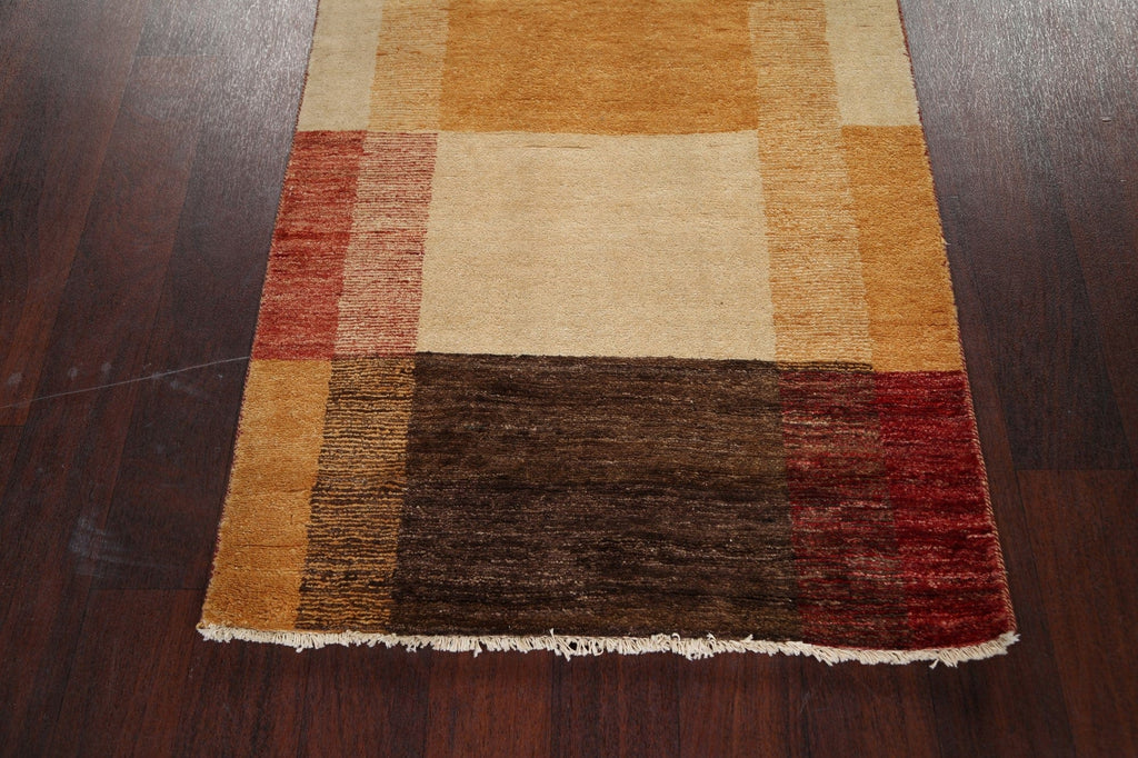 Modern Gabbeh Kashkoli Oriental Runner Rug 3x16