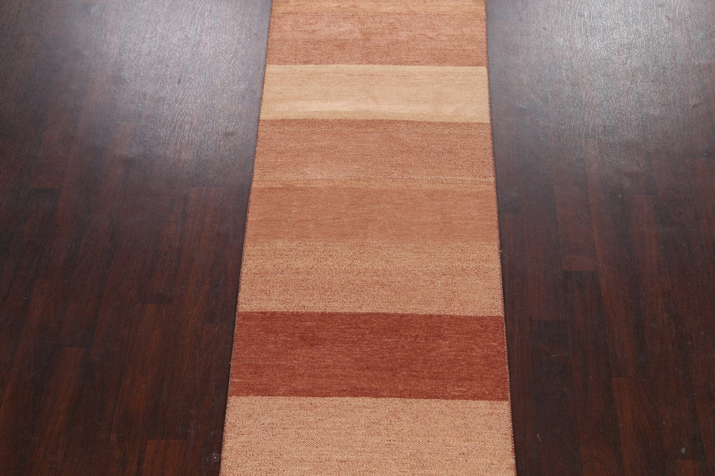 Modern Gabbeh Kashkoli Oriental Runner Rug 3x17