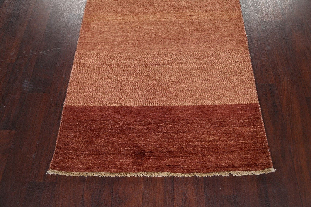 Modern Gabbeh Kashkoli Oriental Runner Rug 3x17