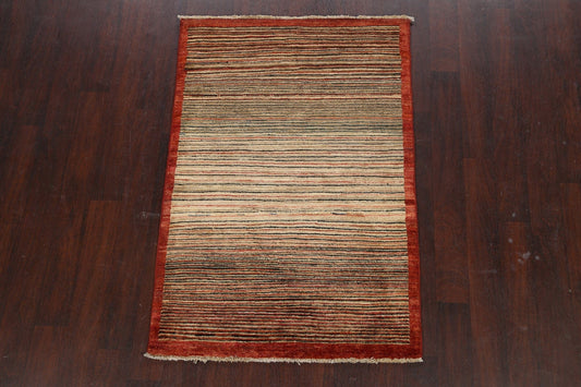 Modern Striped Gabbeh Kashkoli Oriental Area Rug 3x5