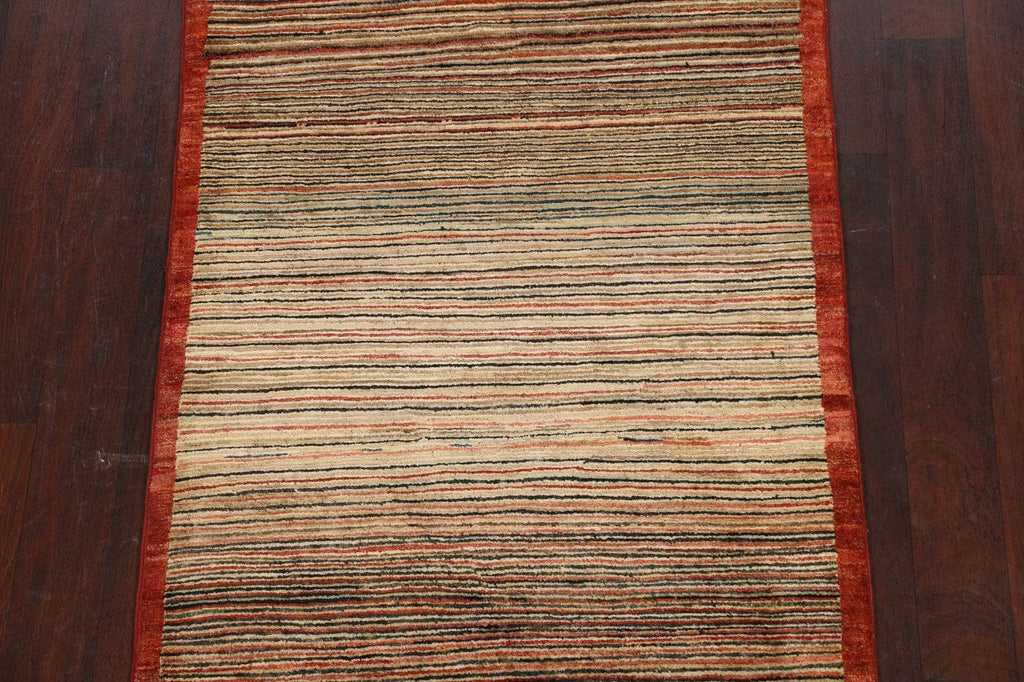 Modern Striped Gabbeh Kashkoli Oriental Area Rug 3x5