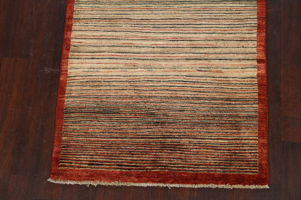 Modern Striped Gabbeh Kashkoli Oriental Area Rug 3x5