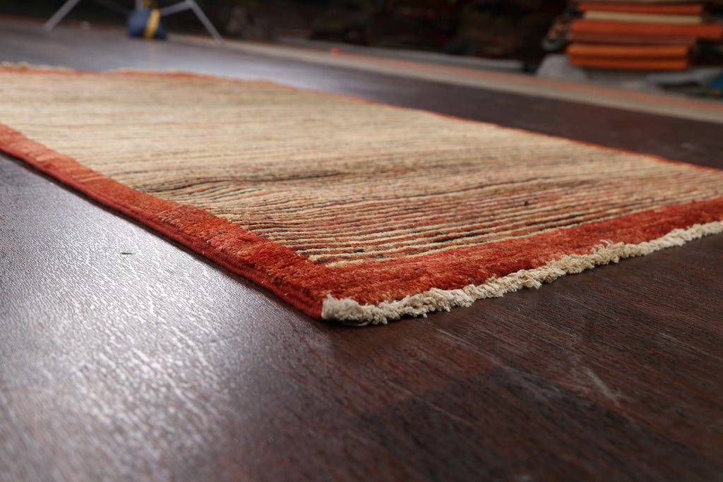 Modern Striped Gabbeh Kashkoli Oriental Area Rug 3x5