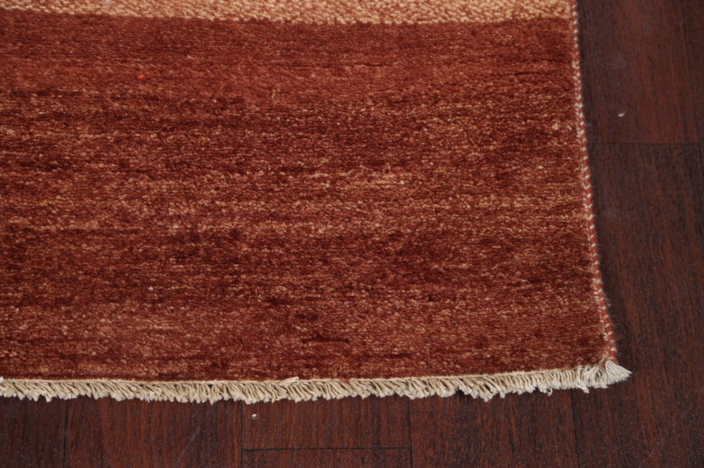 Modern Gabbeh Kashkoli Oriental Runner Rug 3x17