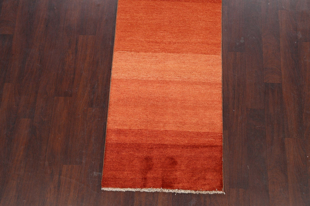 Modern Gabbeh Kashkoli Oriental Runner Rug 3x12