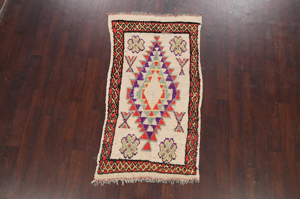 Antique Geometric Moroccan Oriental Area Rug 3x6